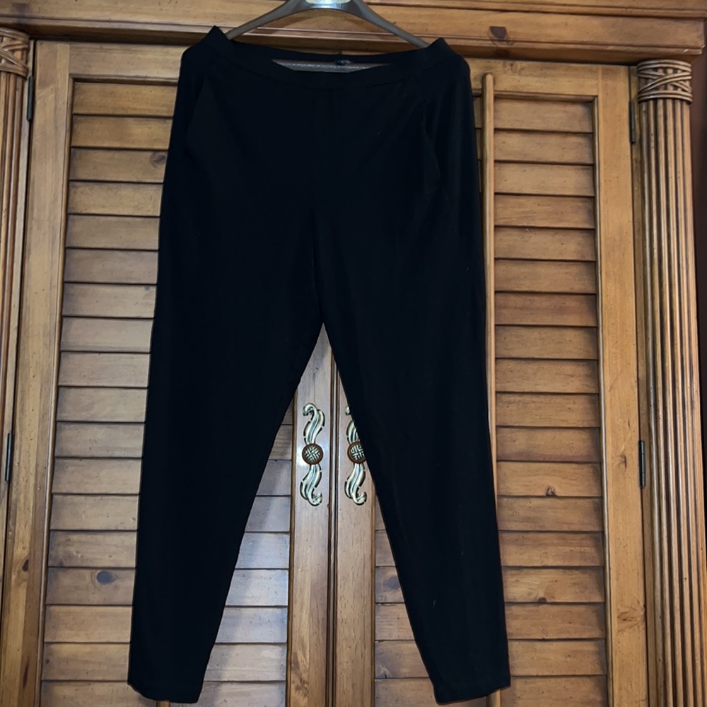 Eileen Fisher Black Knit Elastic Waist Pants Trousers Small / Petite